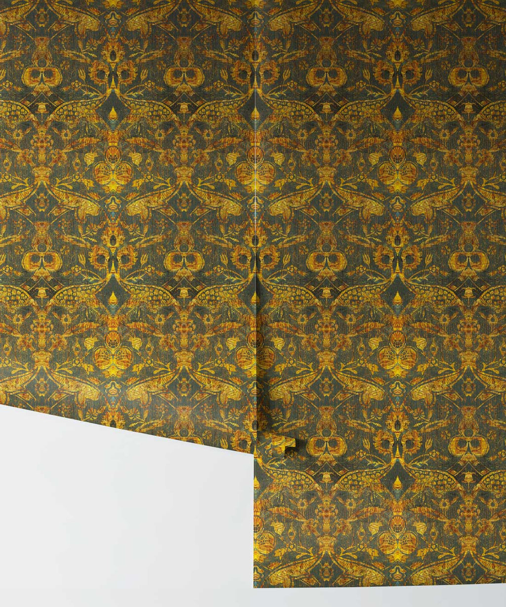 Damask Pomegranate Wallpaper, Quartz