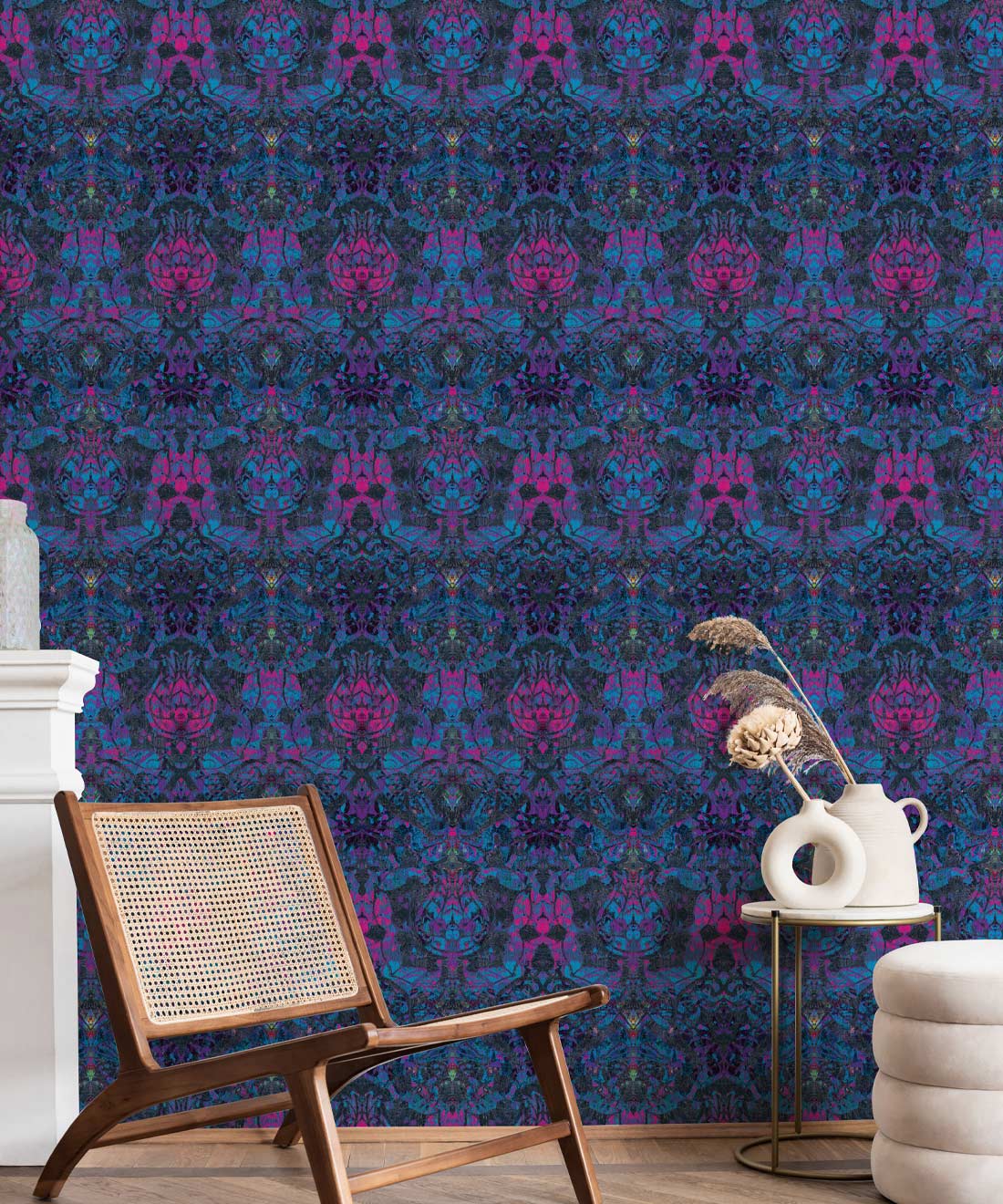 Damask Tulip Wallpaper, Agate