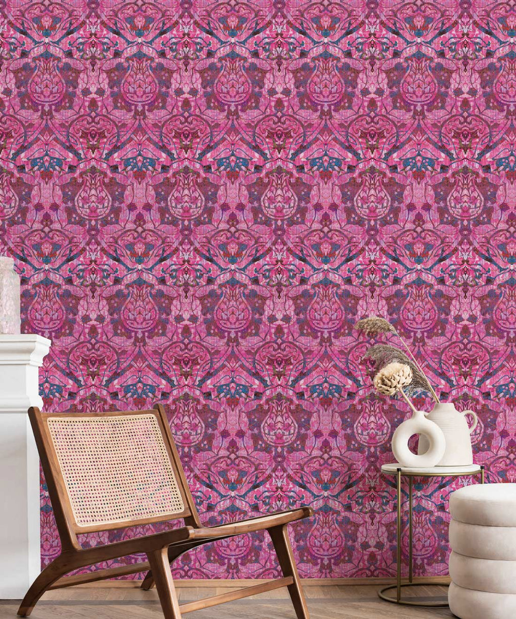 Damask Tulip Wallpaper, Amethyst