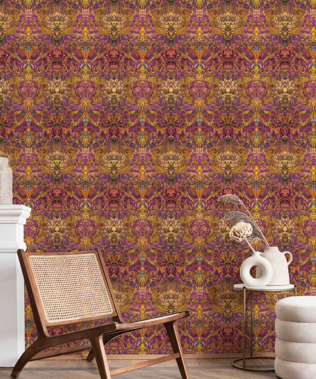 Damask Tulip Wallpaper, Mayala