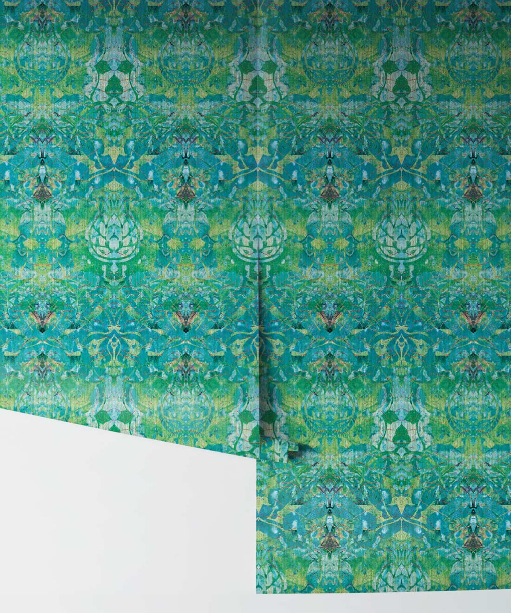 Damask Tulip Wallpaper, Topaz
