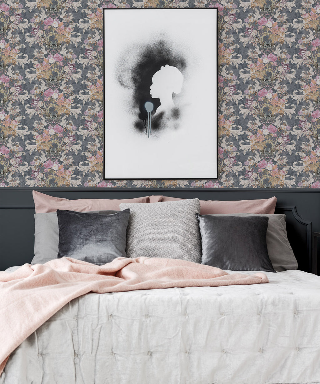 Efflorescence Wallpaper, Grey