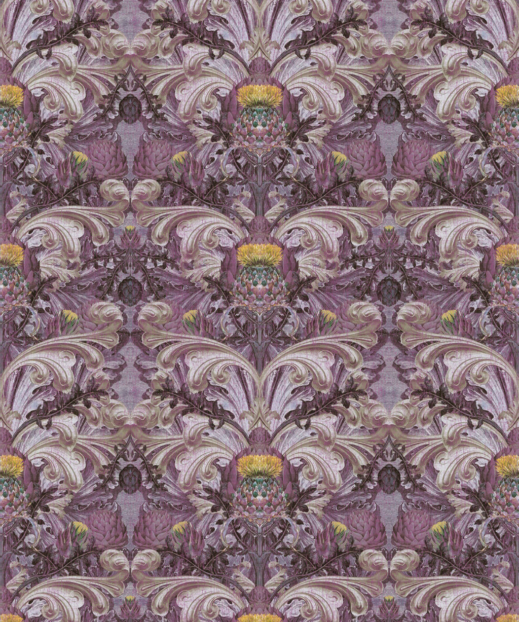 Thistle Wallpaper, Plum