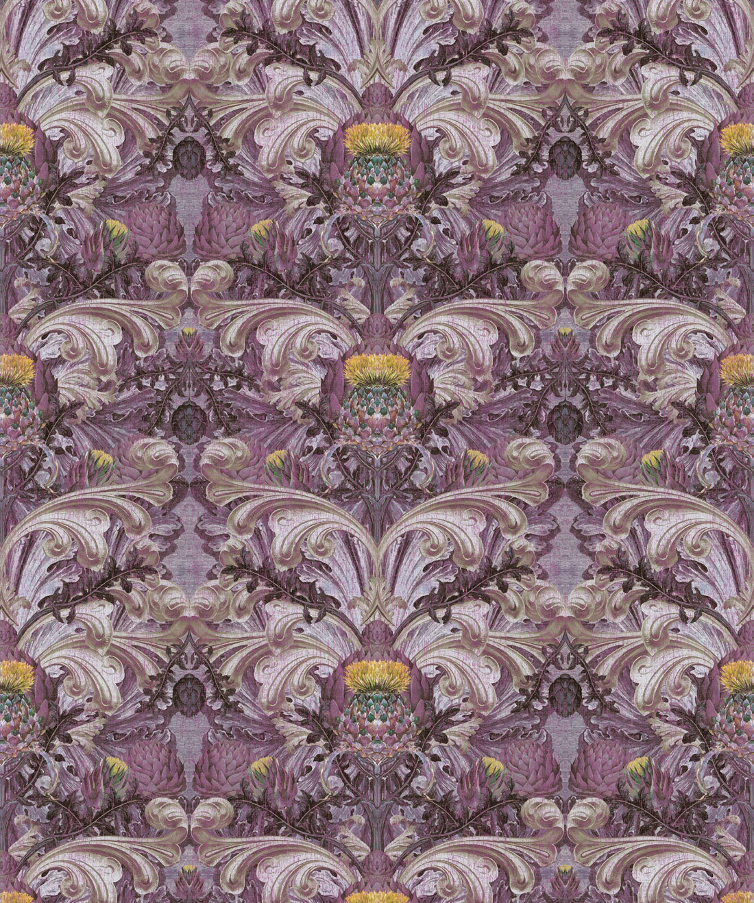 Thistle Wallpaper, Plum