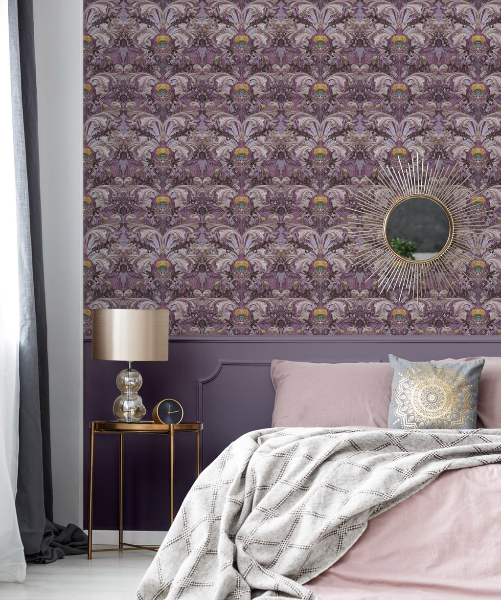 Thistle Wallpaper, Plum