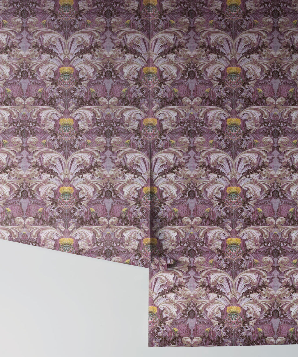 Thistle Wallpaper, Plum