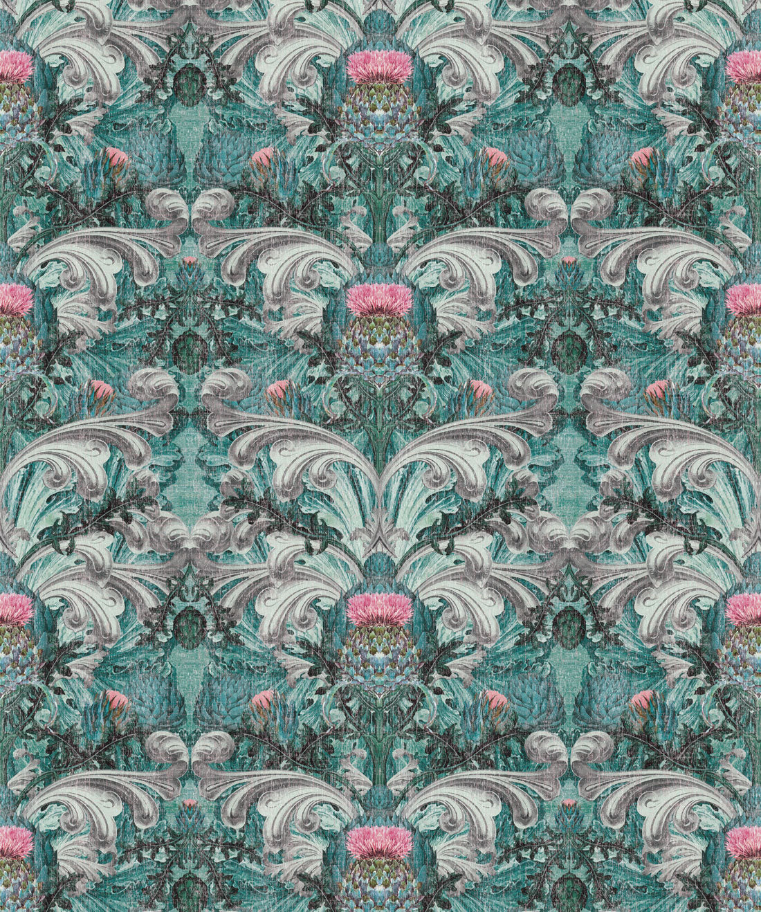 Thistle Wallpaper, Turquoise