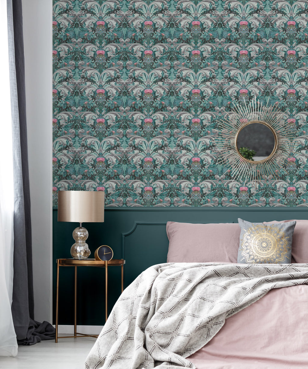 Thistle Wallpaper, Turquoise