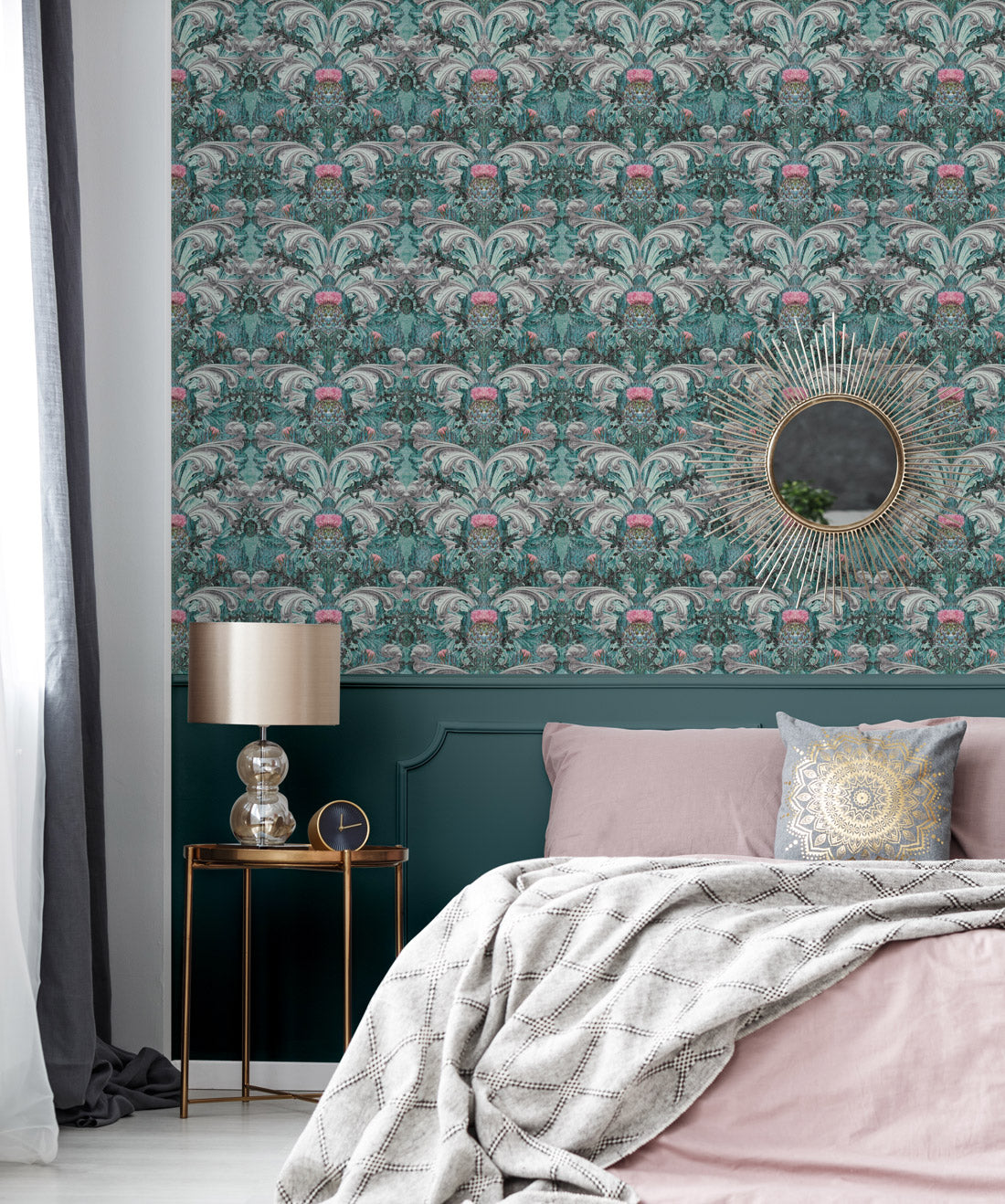 Thistle Wallpaper, Turquoise