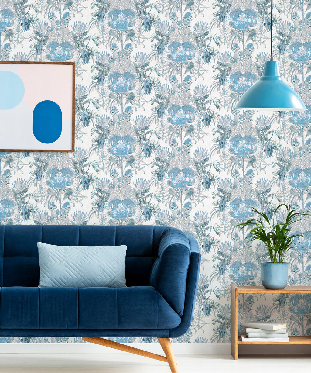 Australian Wild Flowers Wallpaper, Blue