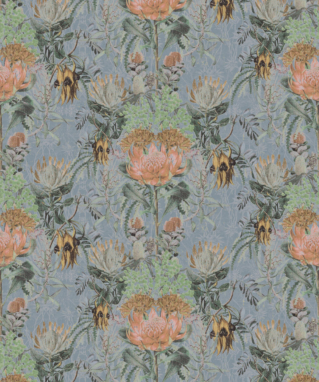 Australian Wild Flowers Wallpaper, Grey