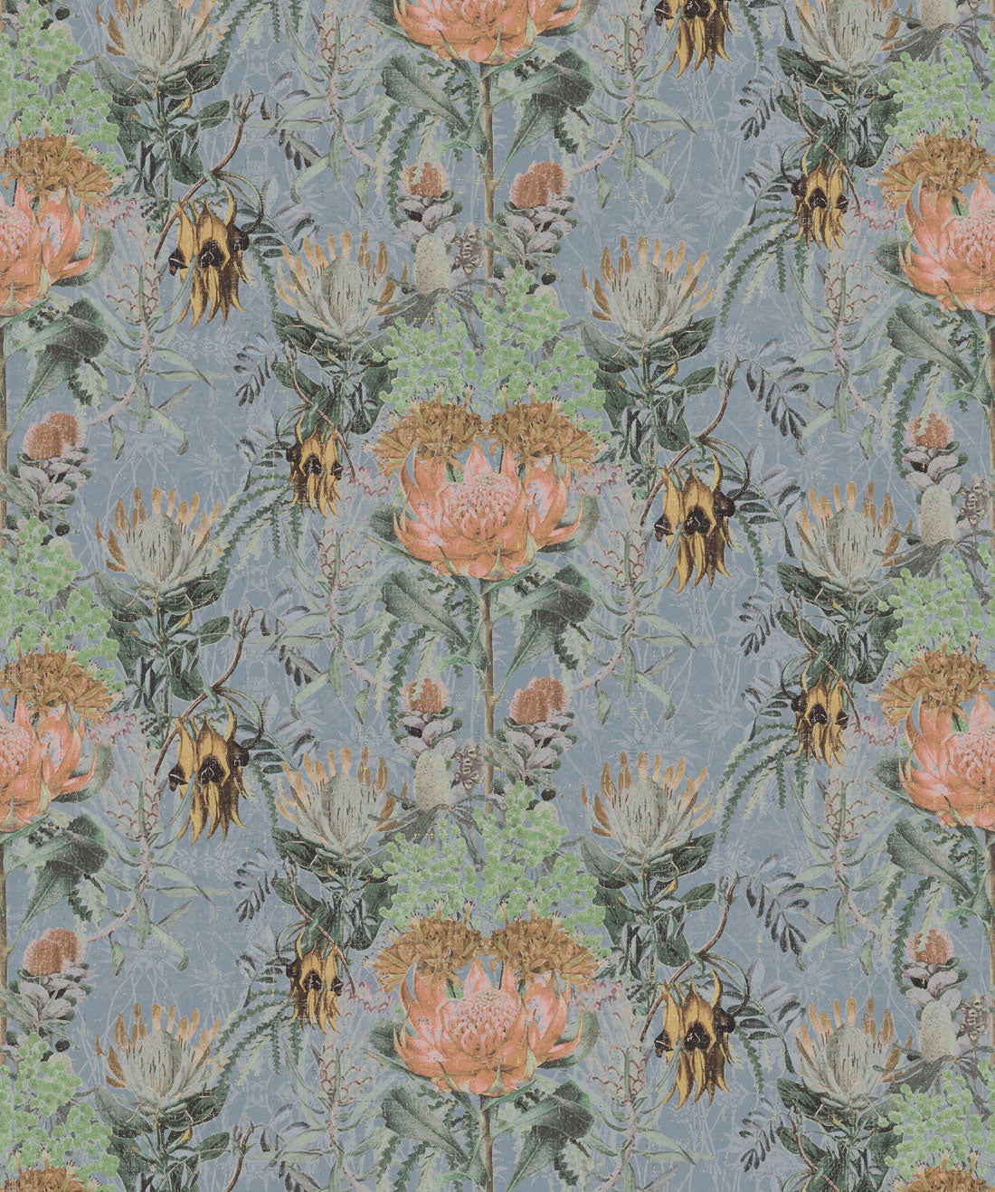 Australian Wild Flowers Wallpaper, Grey