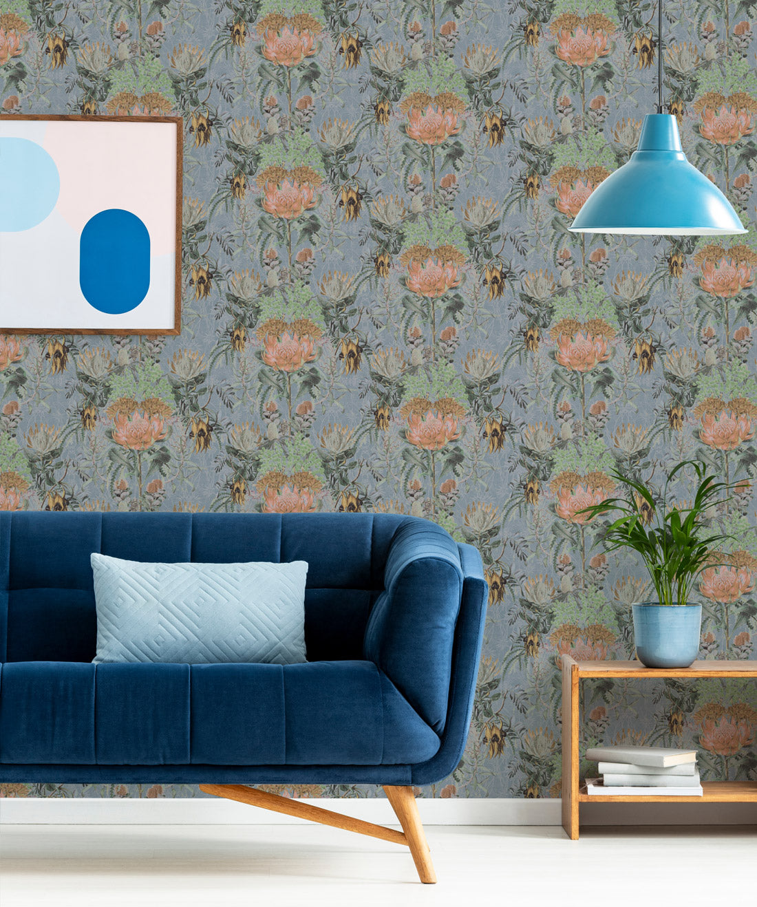 Australian Wild Flowers Wallpaper, Grey
