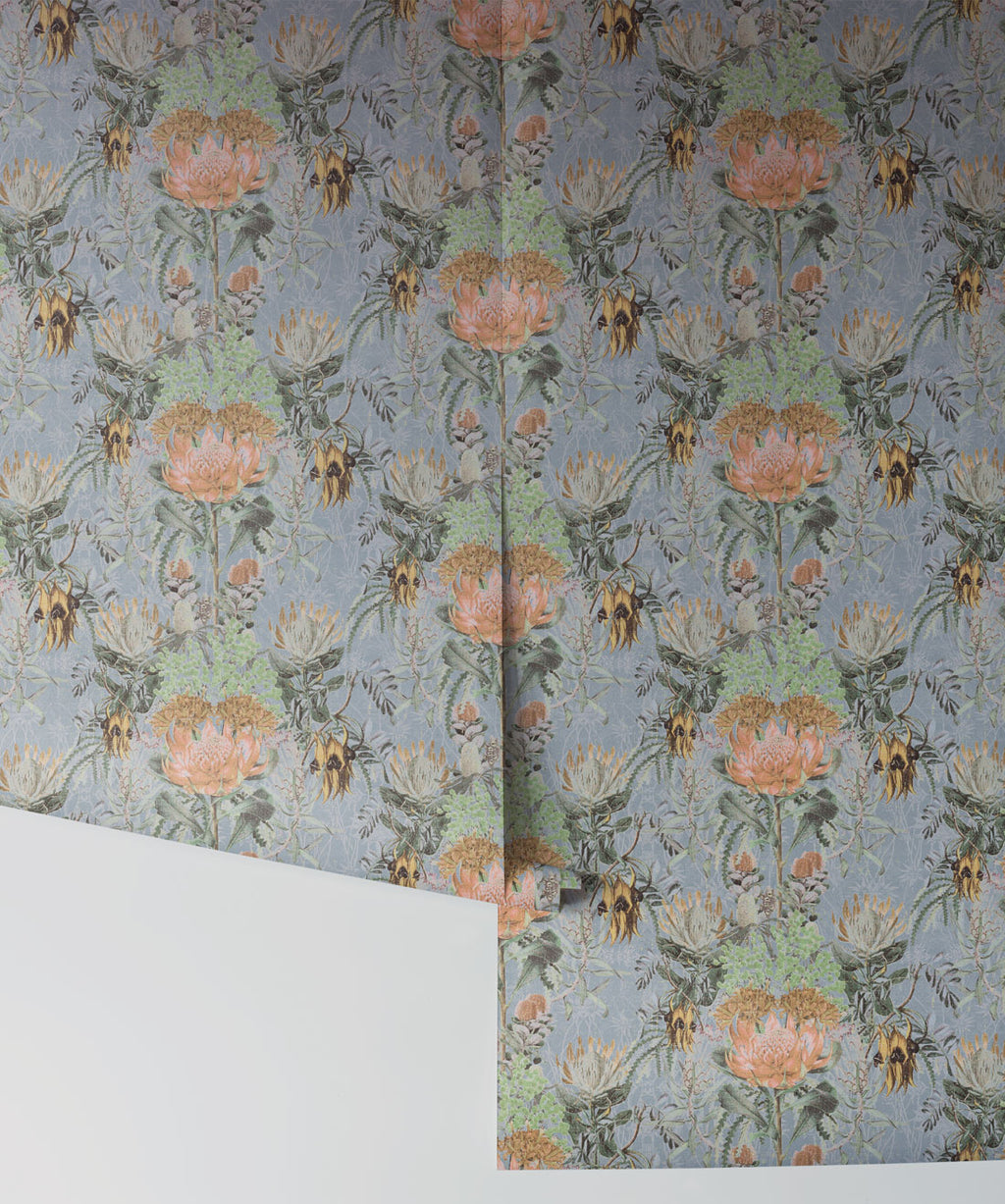 Australian Wild Flowers Wallpaper, Grey