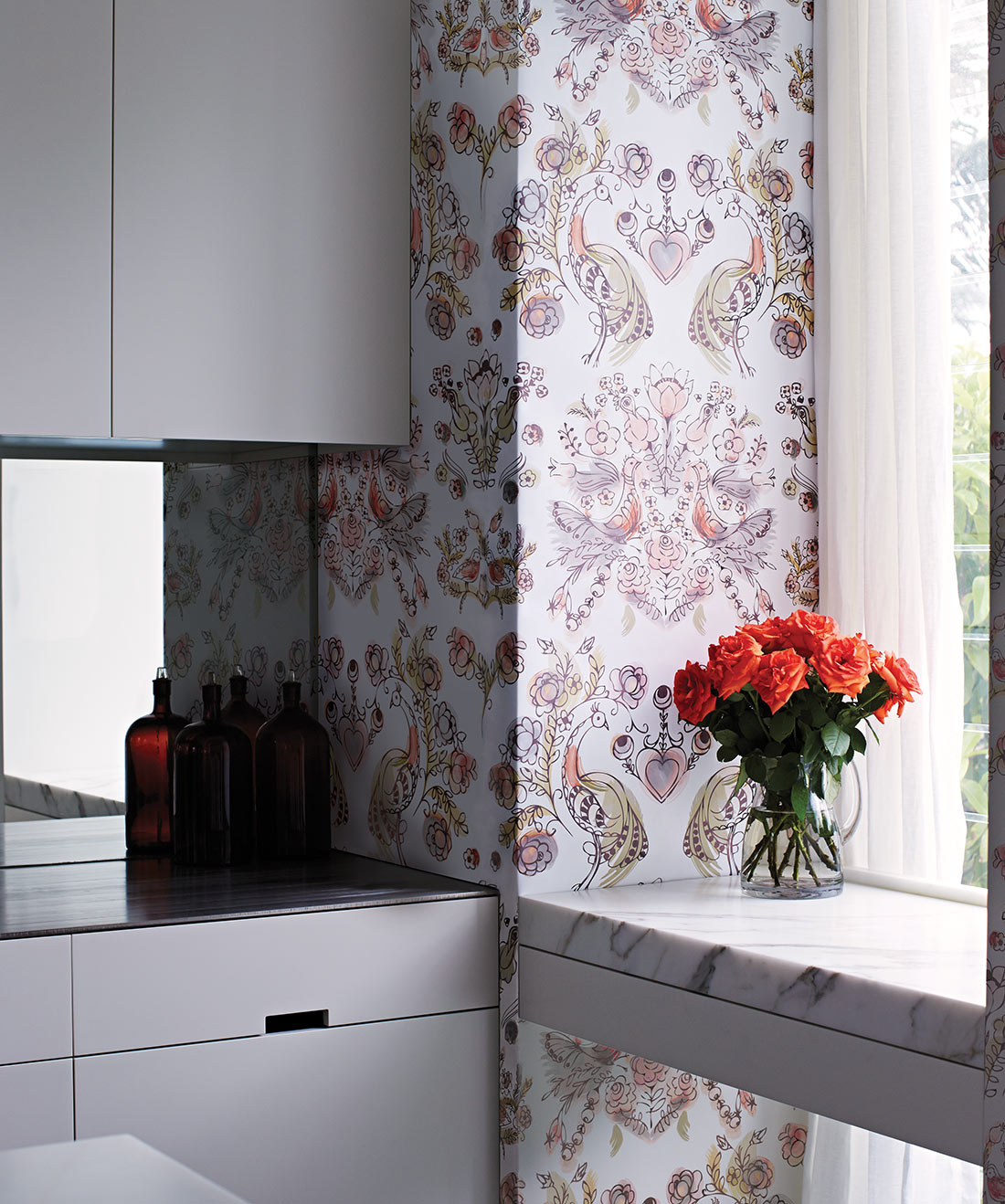 Briar Rose Wallpaper, Rust