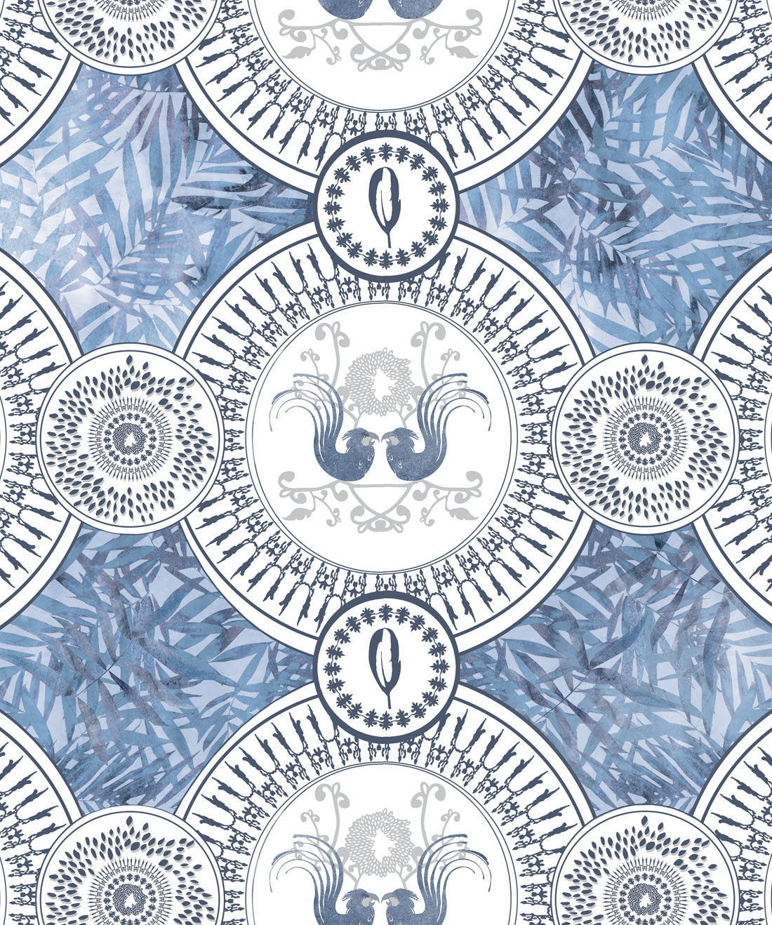 Parlour Paradiso Wallpaper, Denim