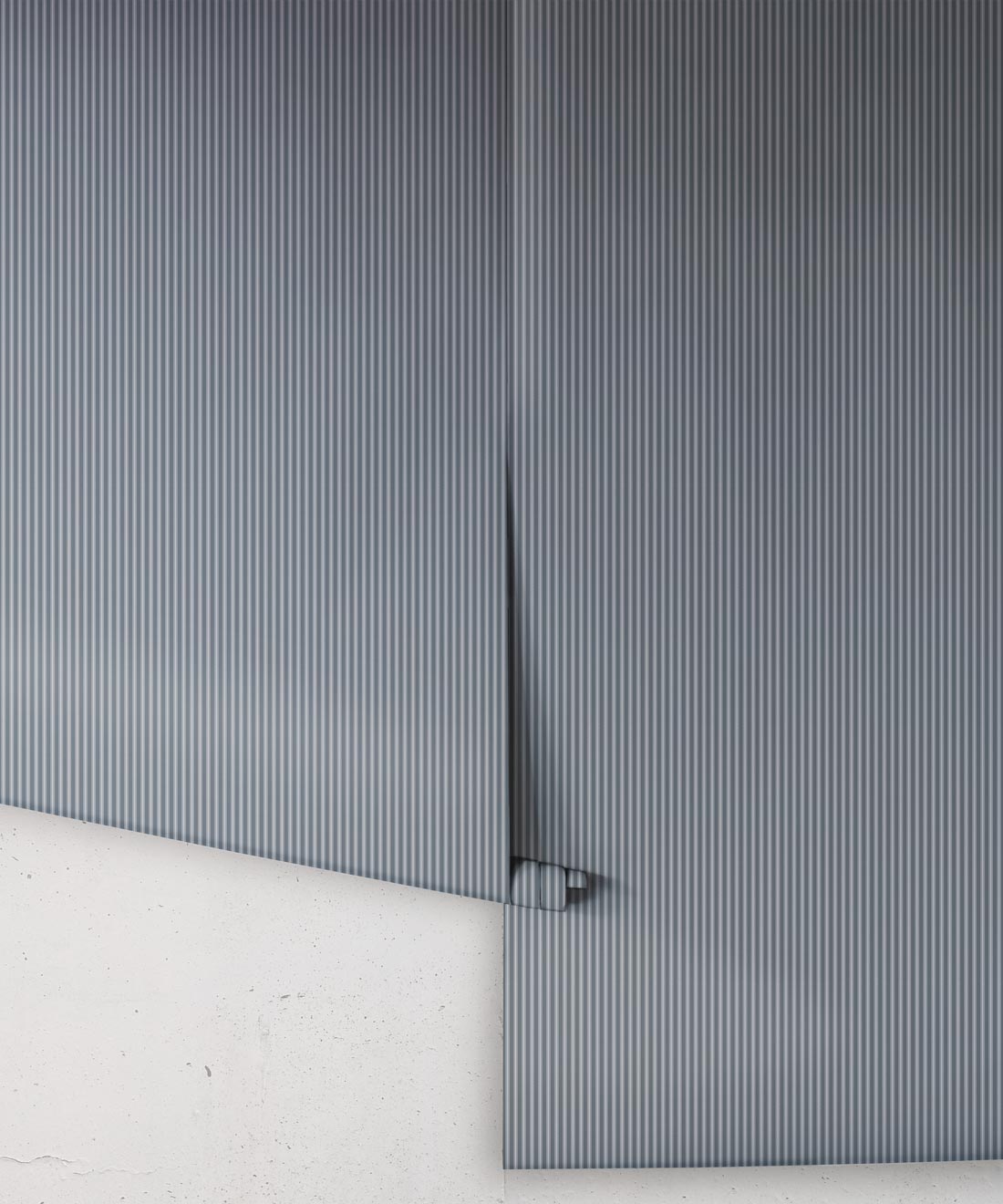 Ticking Stripe Wallpaper, Fog
