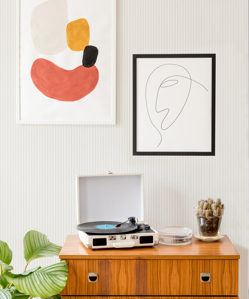 Ticking Stripe Wallpaper, Natural