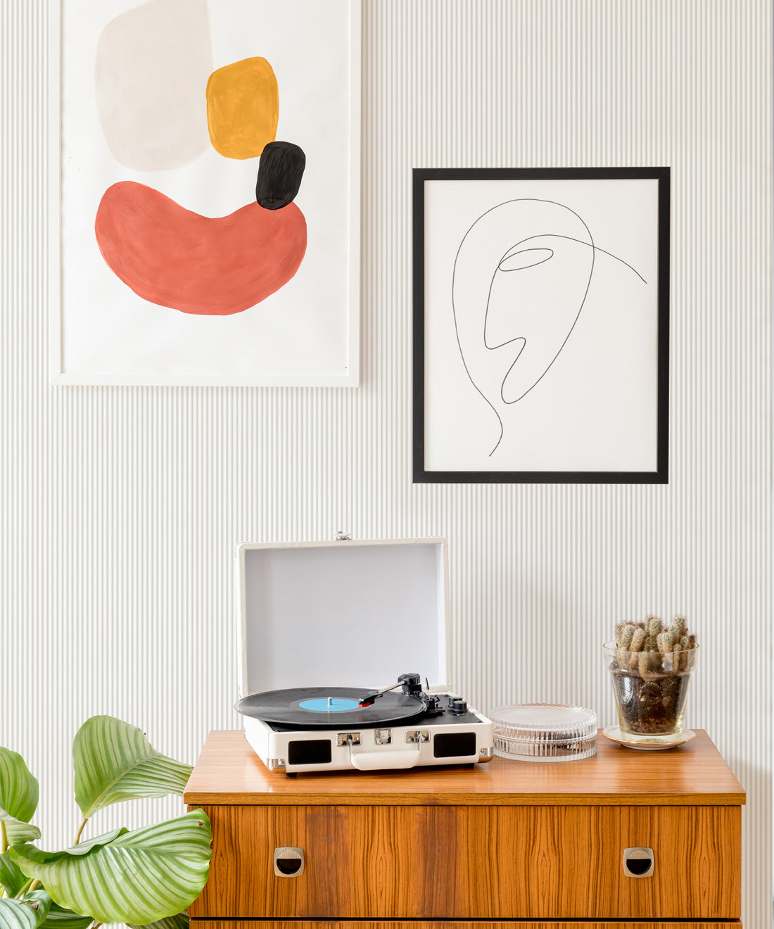 Ticking Stripe Wallpaper, Natural
