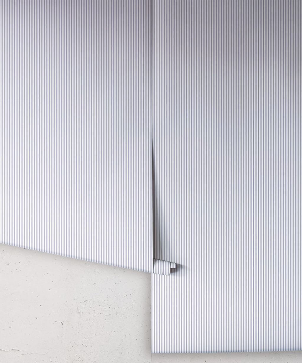Ticking Stripe Wallpaper, Navy