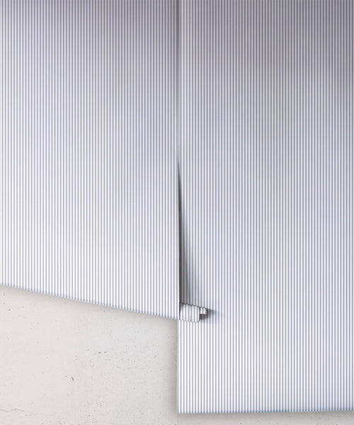 Ticking Stripe-tapet, marineblå