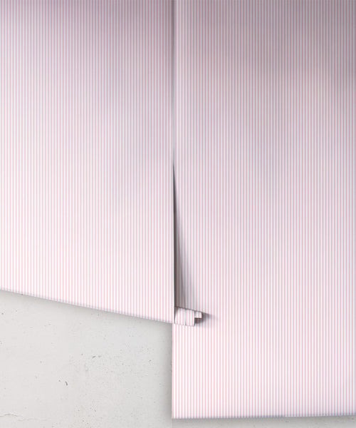 Ticking Stripe Wallpaper, Pink