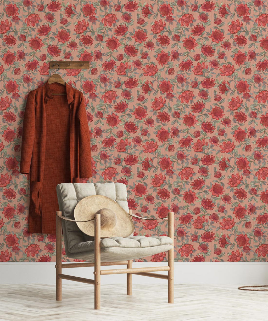 Waratah Wallpaper, Blush