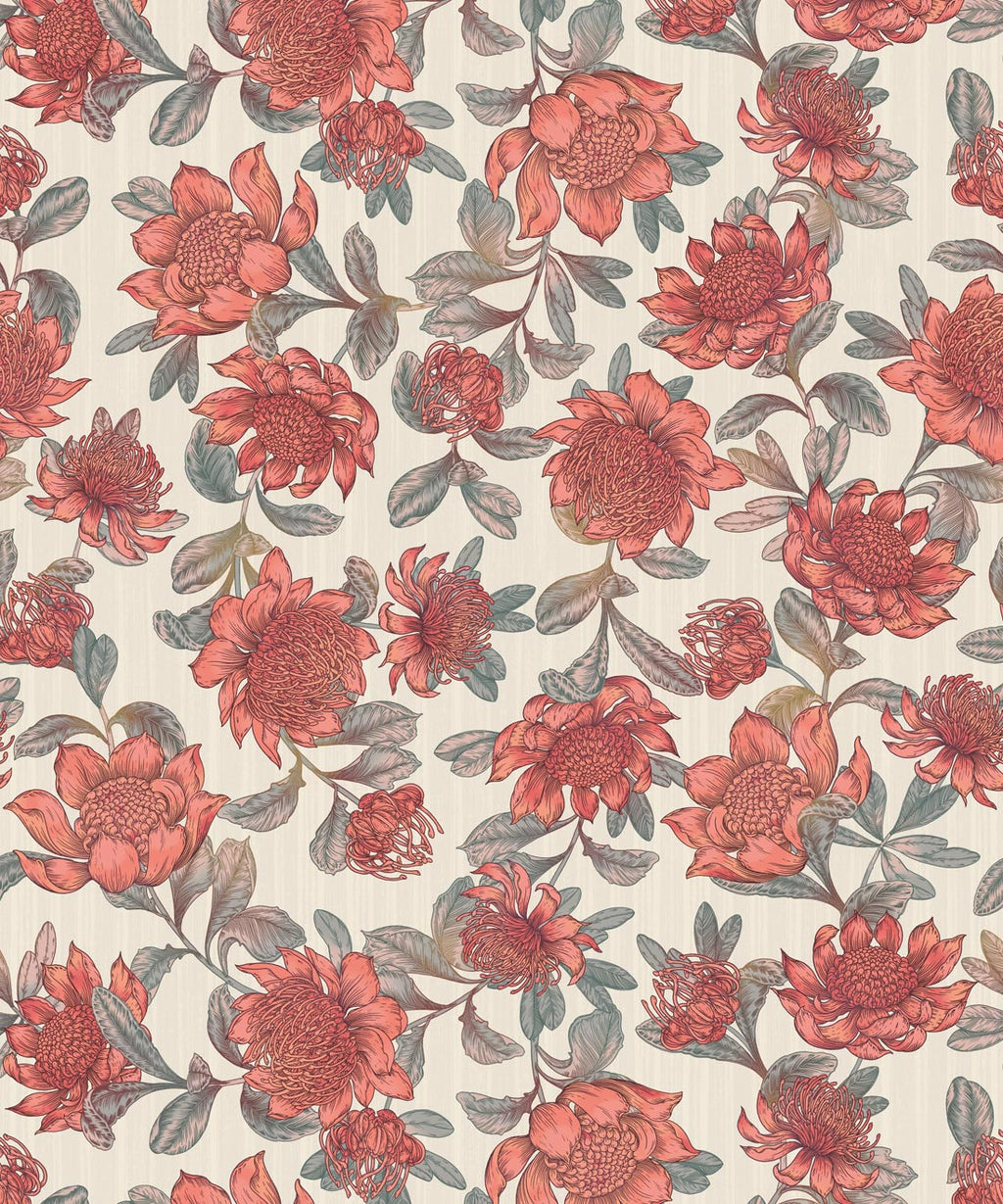 Waratah Wallpaper, Parchment