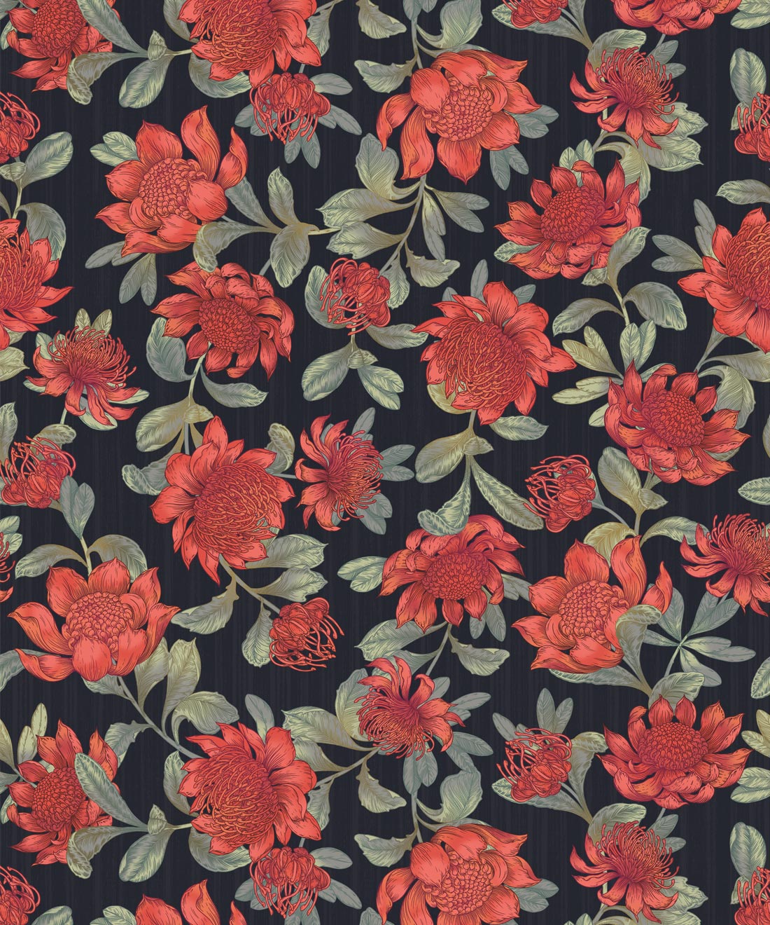 Waratah Wallpaper, Slate