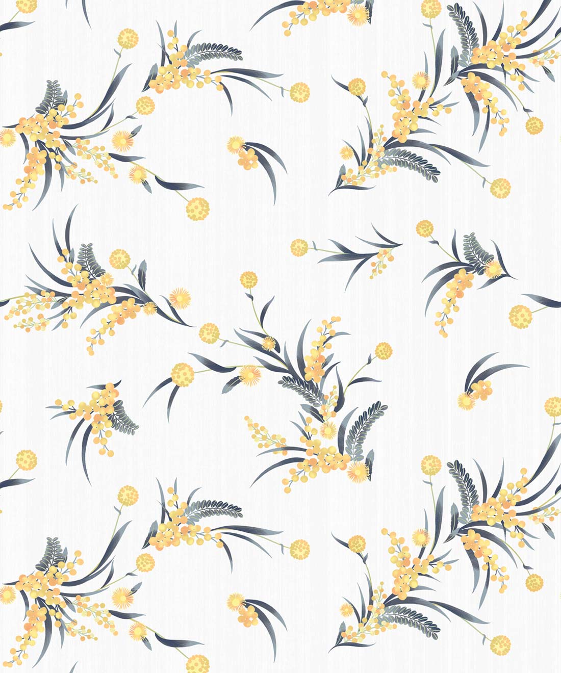 Wattle Wallpaper, White