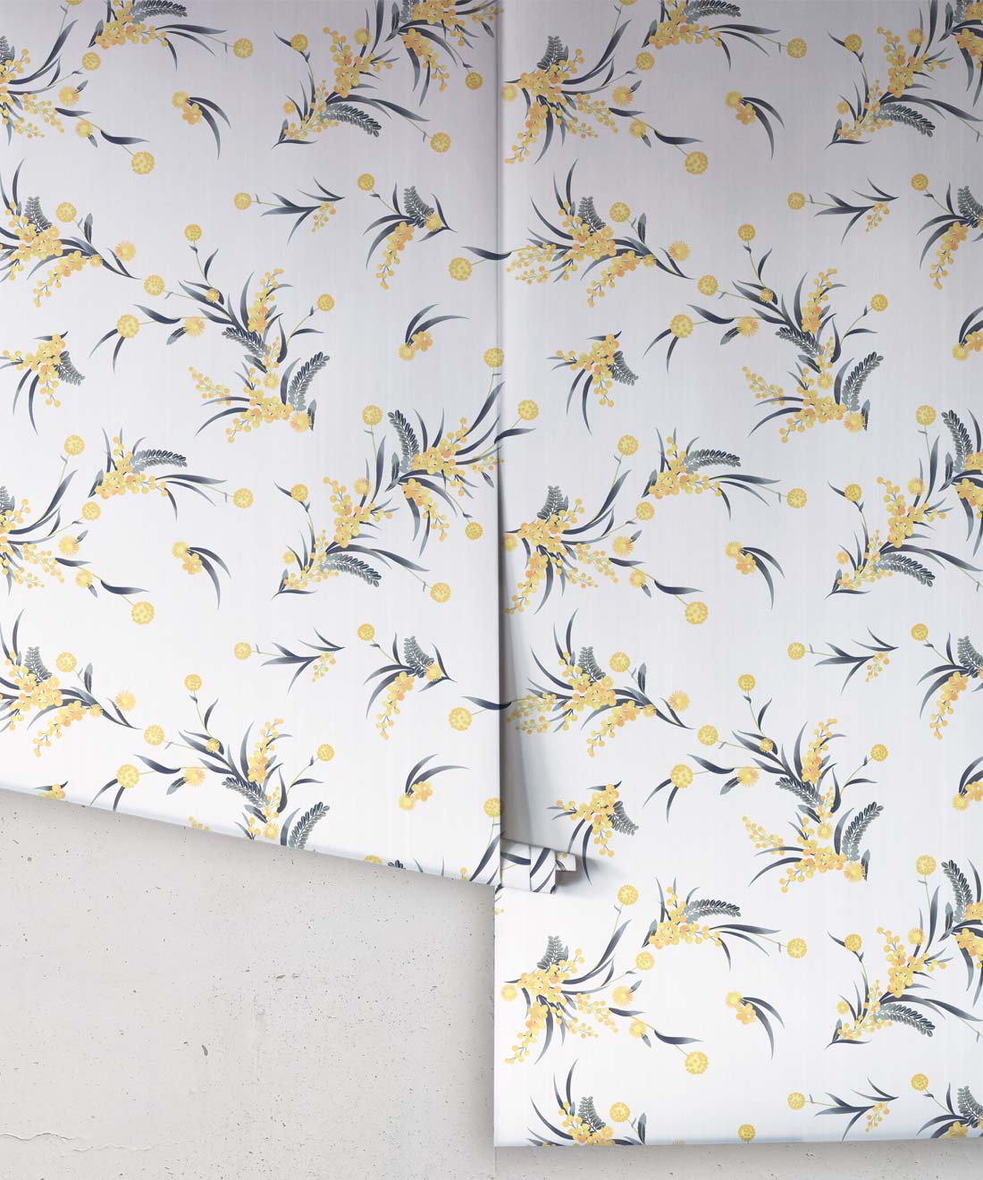 Wattle Wallpaper, White
