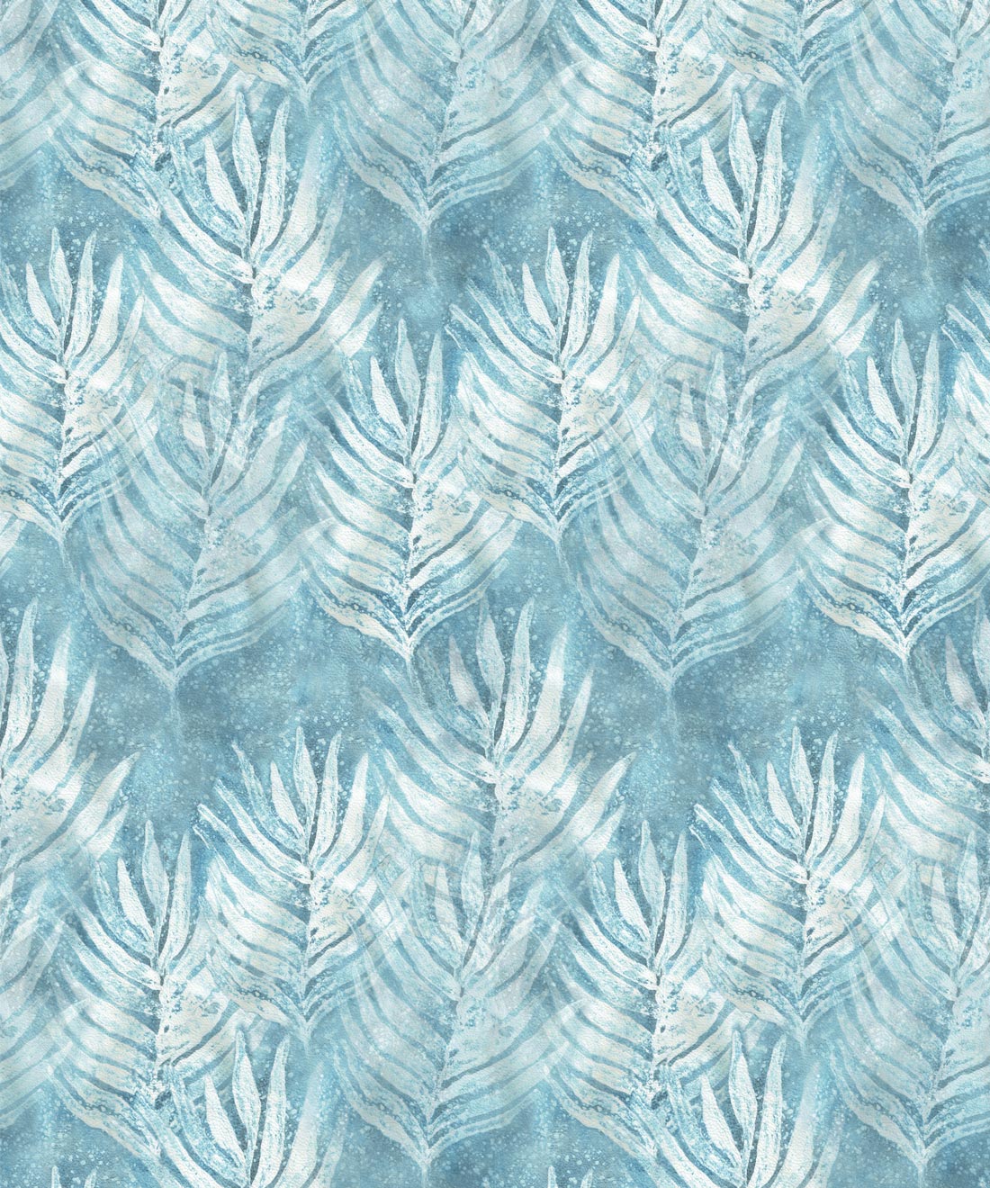 Shibori Leaf Wallpaper, Aqua