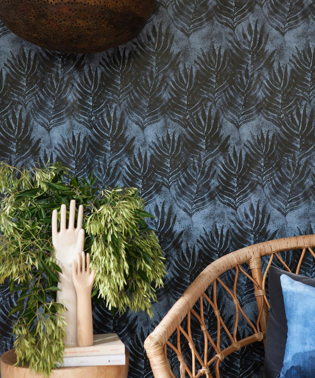 Shibori Leaf Wallpaper, Evening Silhouette