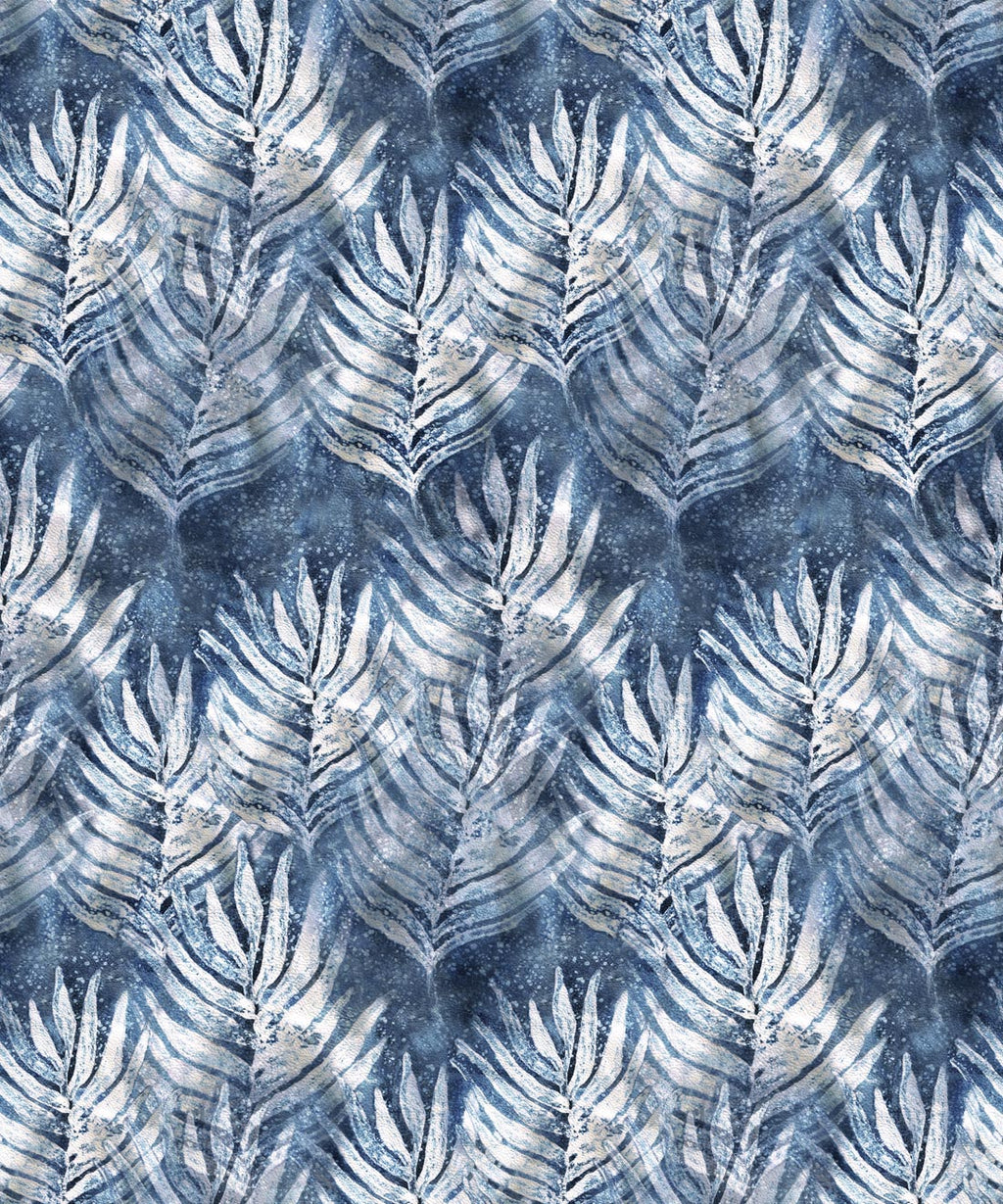 Shibori Leaf Wallpaper, Indigo