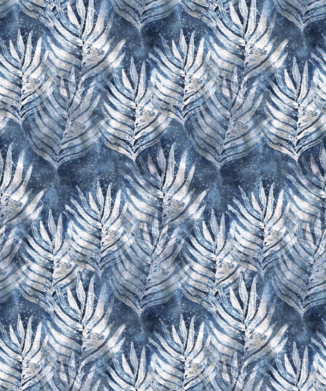 Shibori Leaf Wallpaper, Indigo