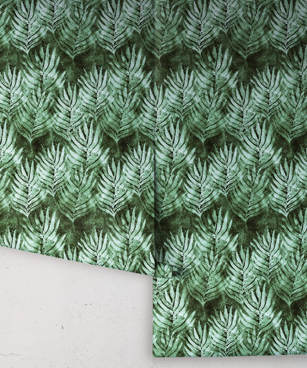 Shibori Leaf Wallpaper, Rainforest