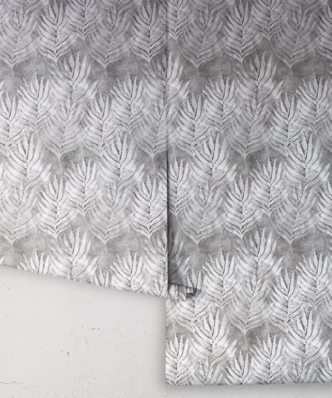 Shibori Leaf Wallpaper, Silver
