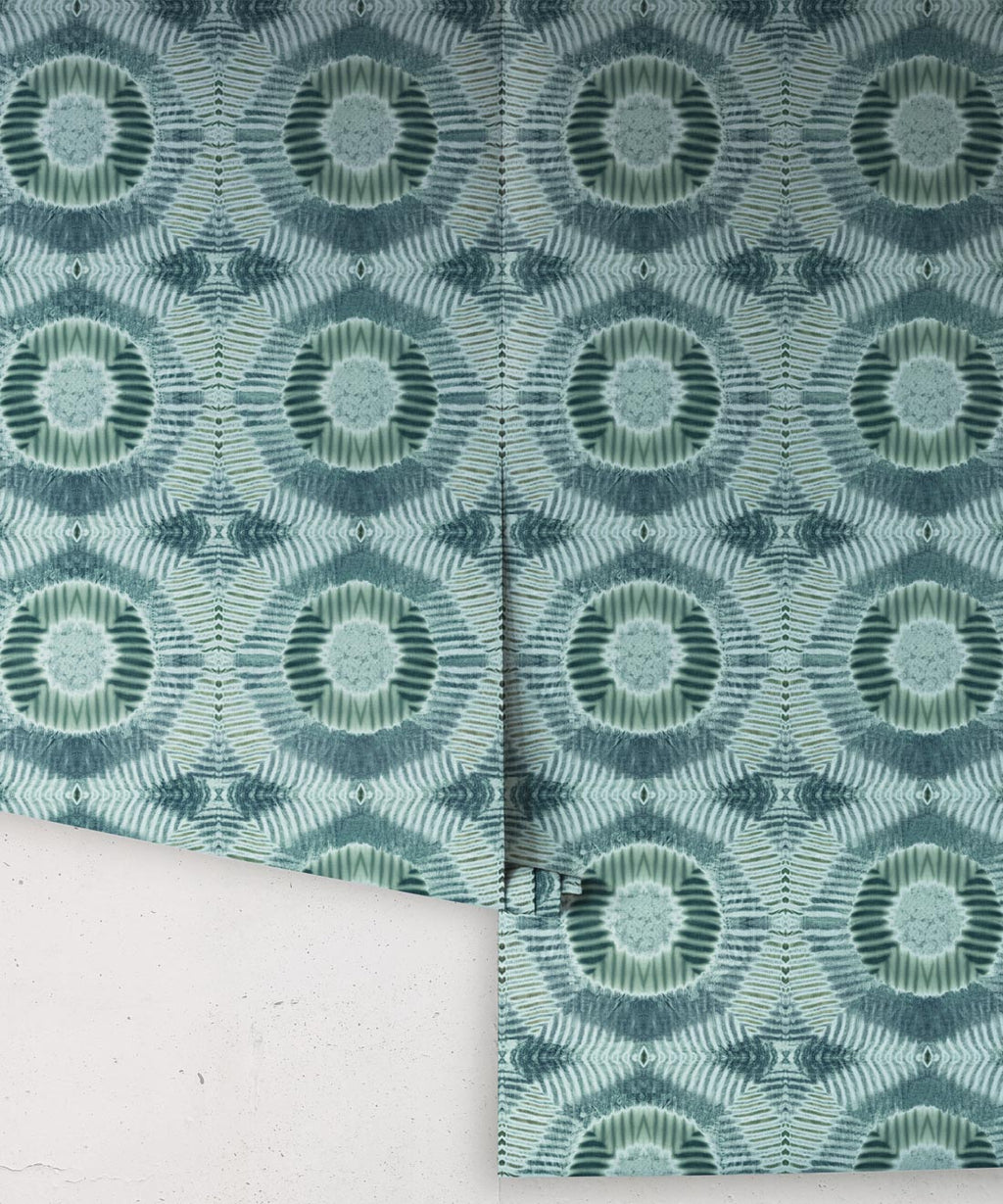 Aztec Suns Wallpaper, Hunter Green