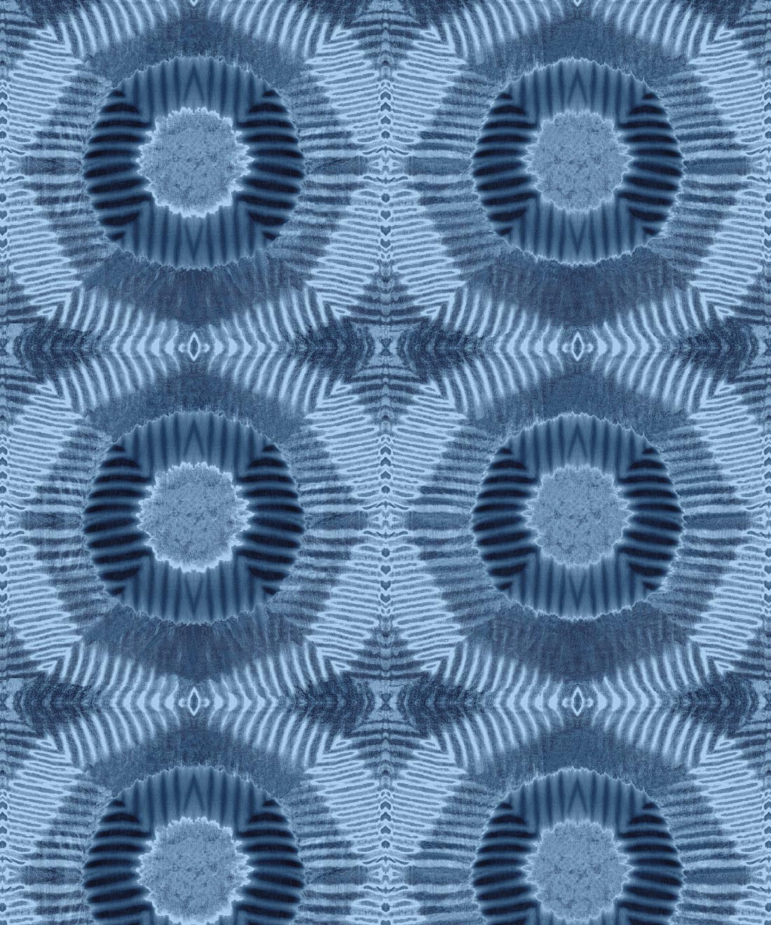 Aztec Suns Wallpaper, Indigo