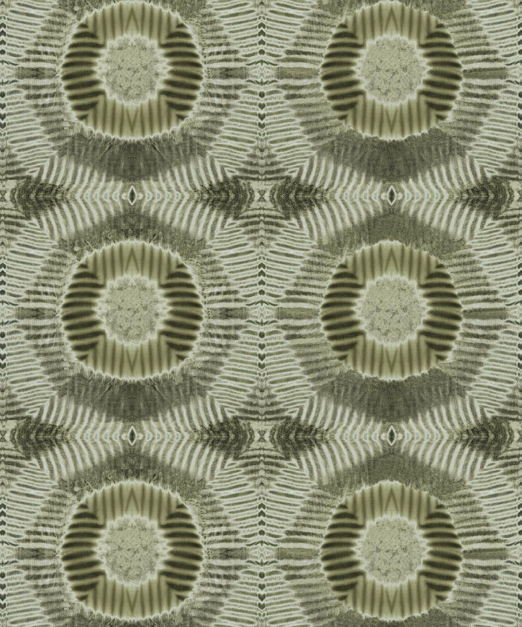 Aztec Suns Wallpaper, Olive