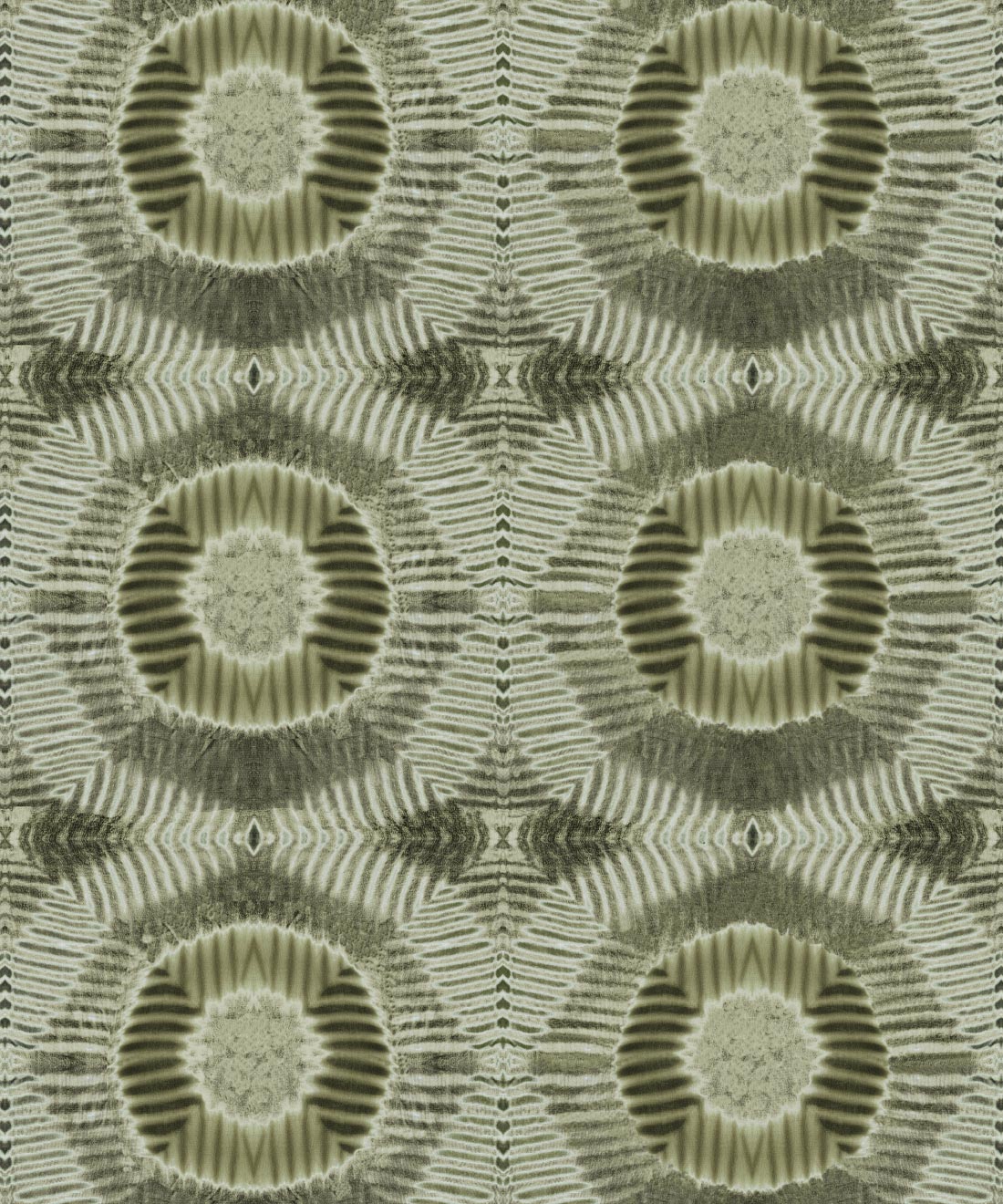 Aztec Suns Wallpaper, Olive
