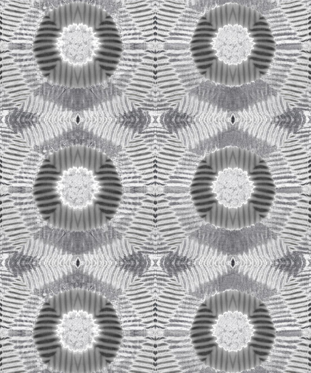 Aztec Suns Wallpaper, Silver