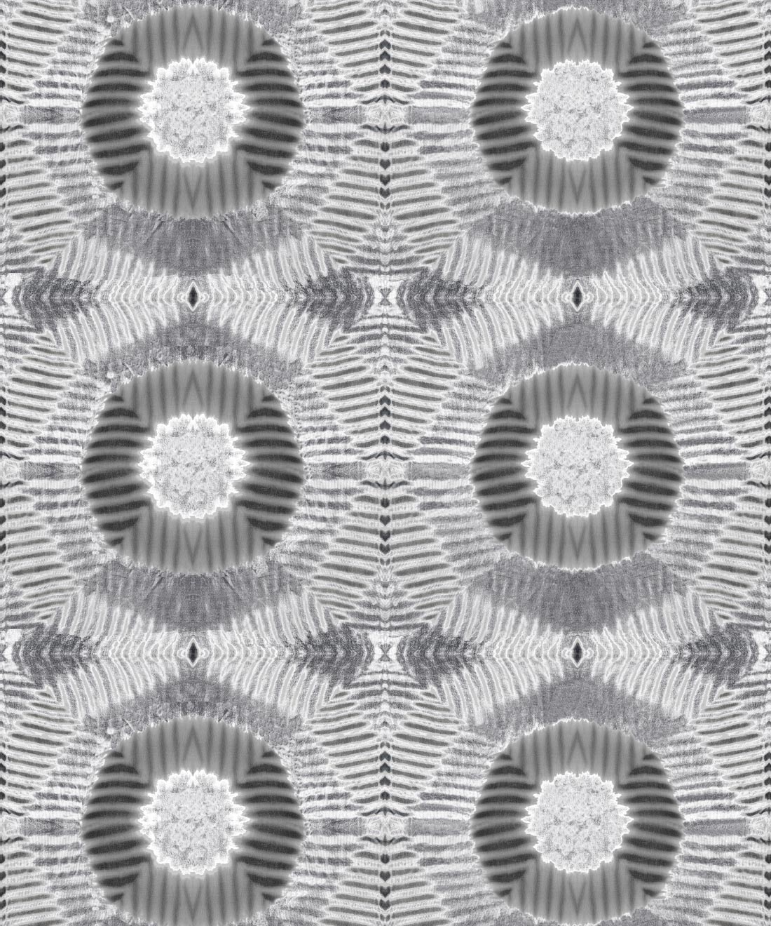 Aztec Suns Wallpaper, Silver
