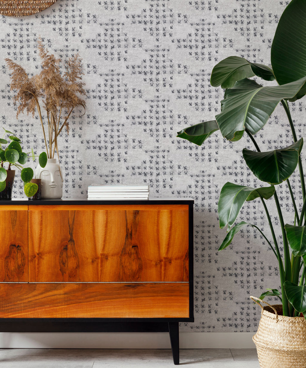 Barre Reverse Wallpaper, Silver