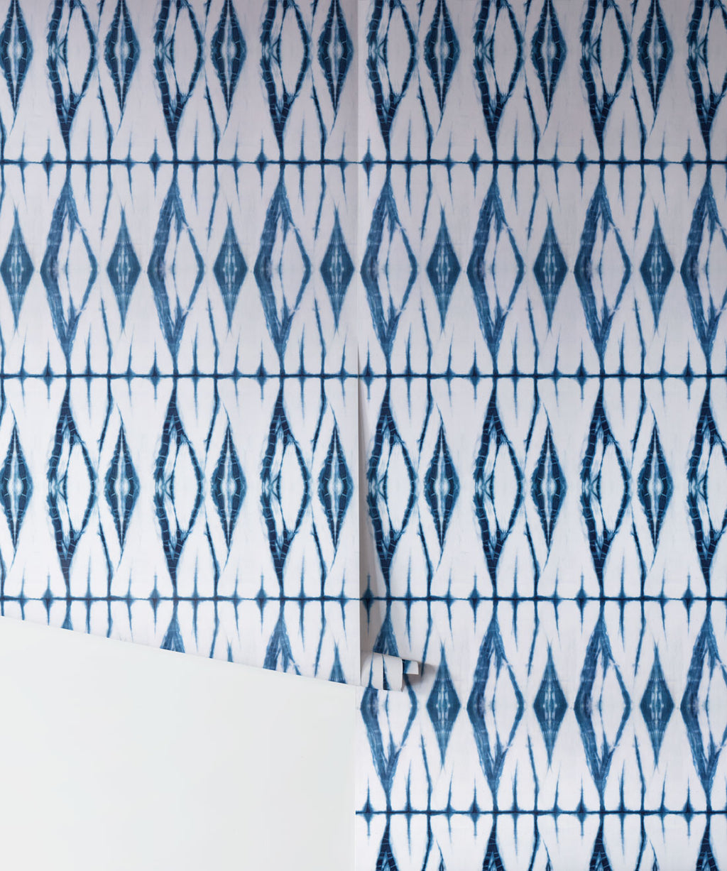 Diamonds Wallpaper, Indigo