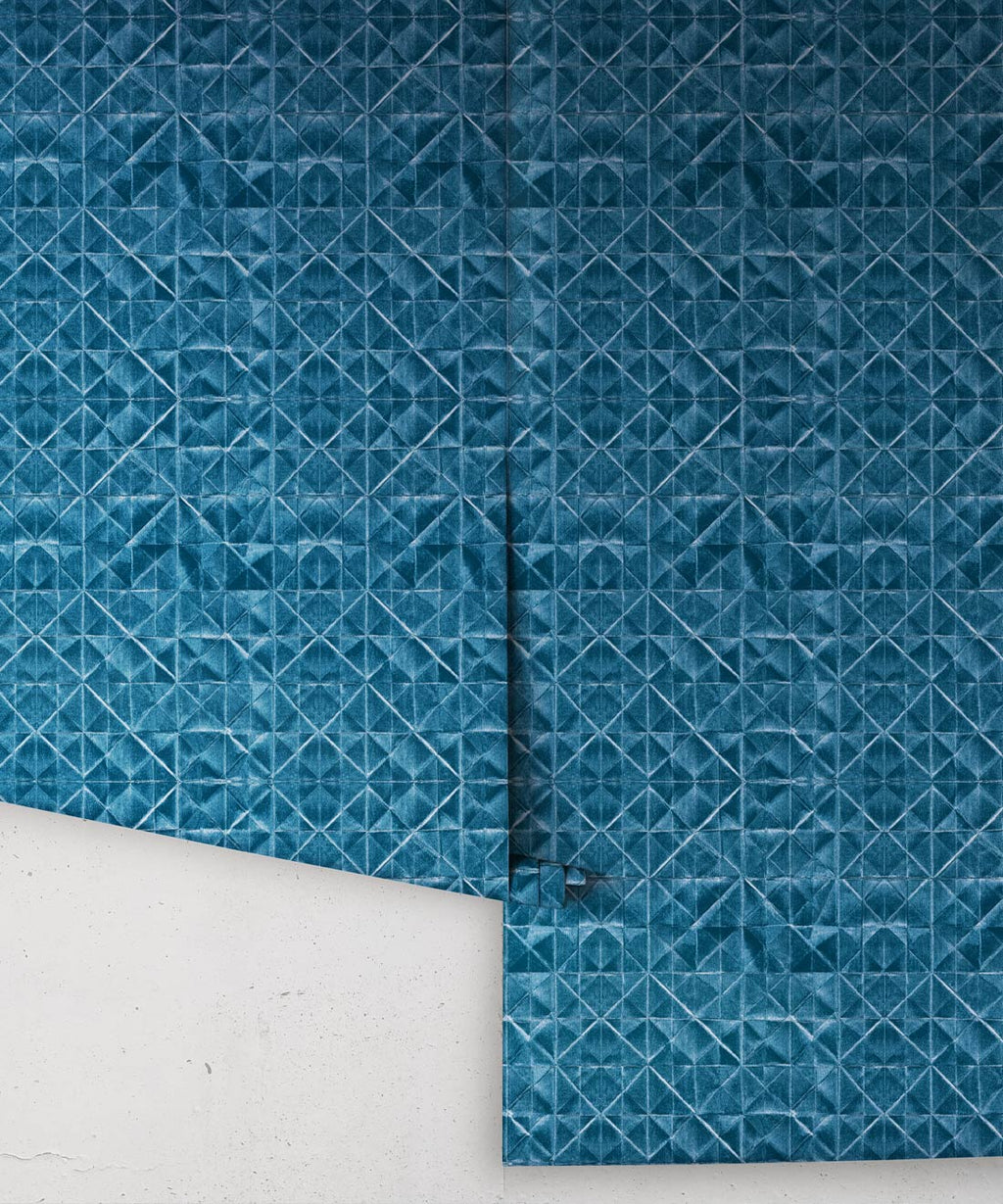 Fold Wallpaper, Indigo
