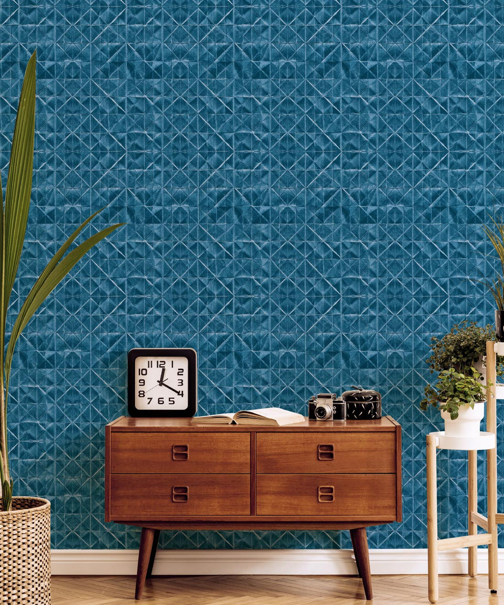 Fold Wallpaper, Indigo