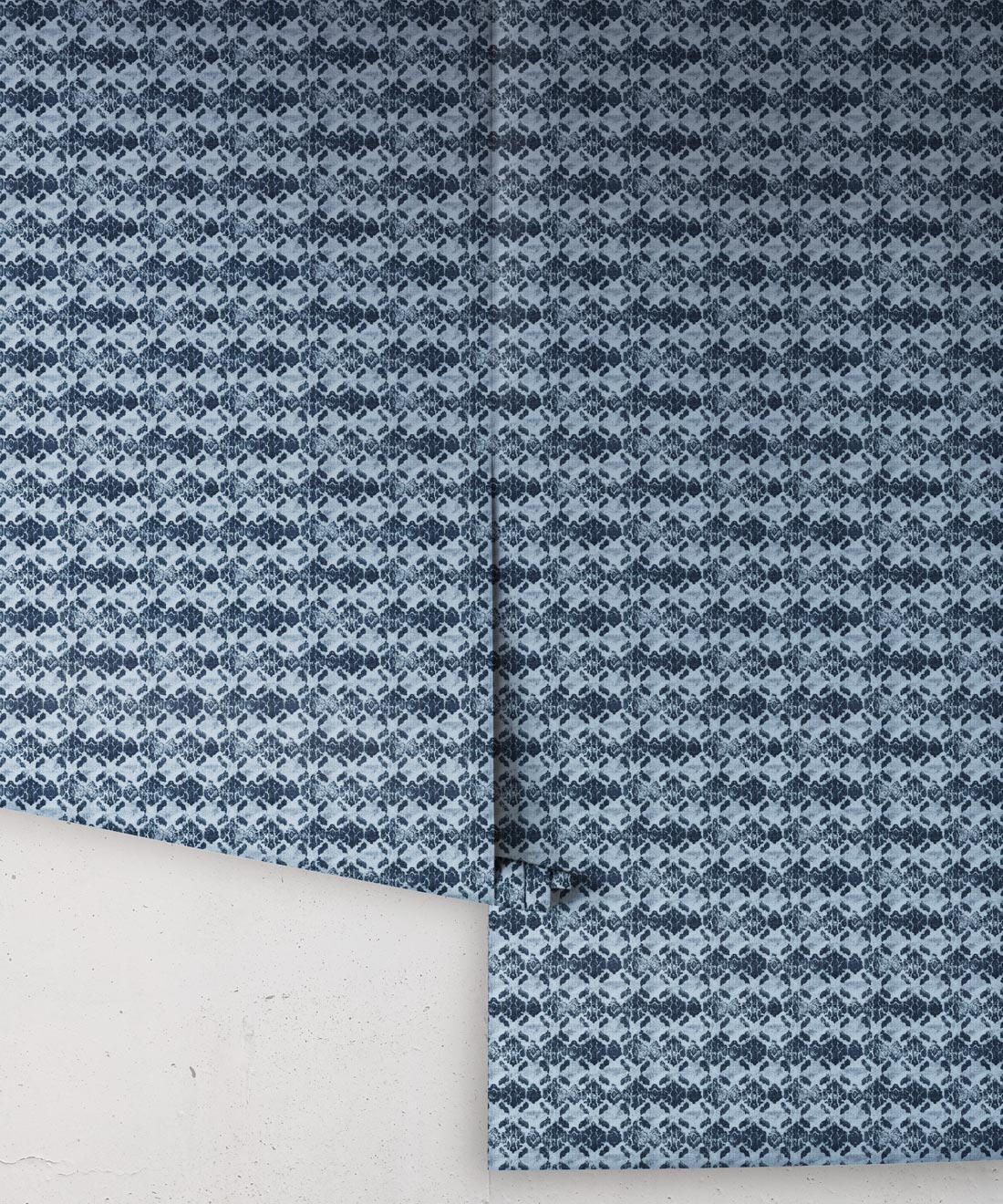Shibori Ikat Wallpaper, Indigo