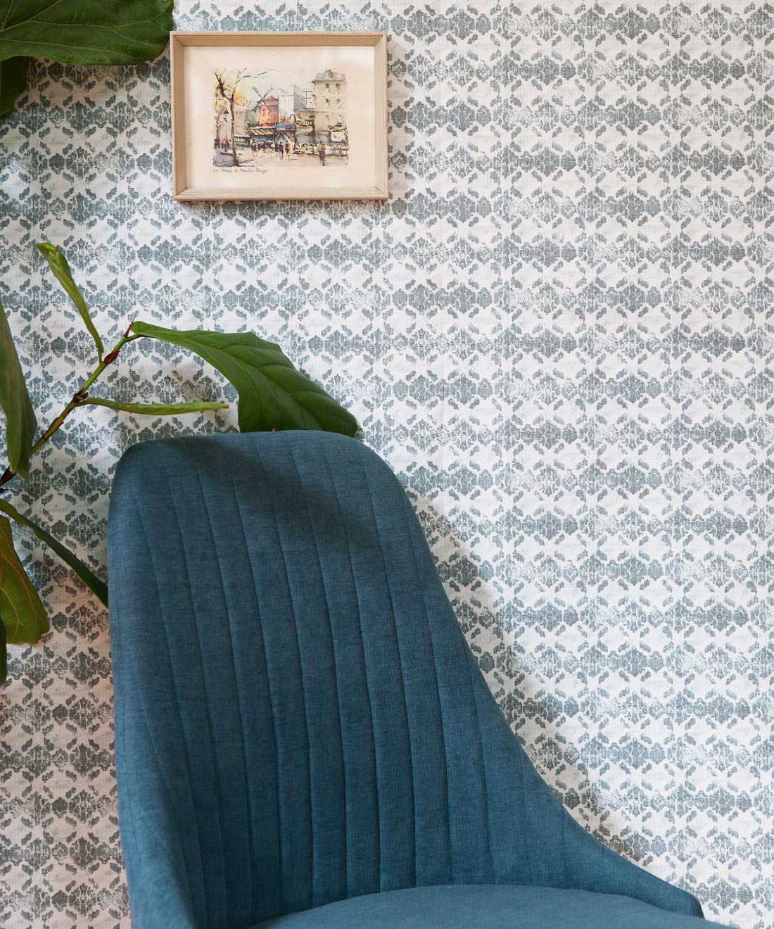Shibori Ikat Wallpaper, Silver