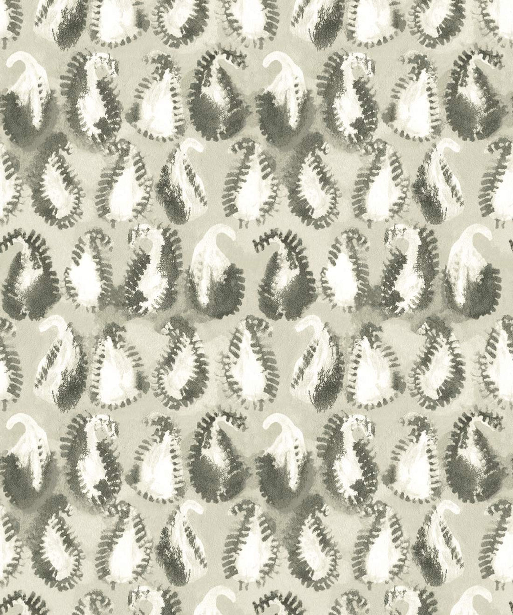 Shibori Paisley Wallpaper, Olive